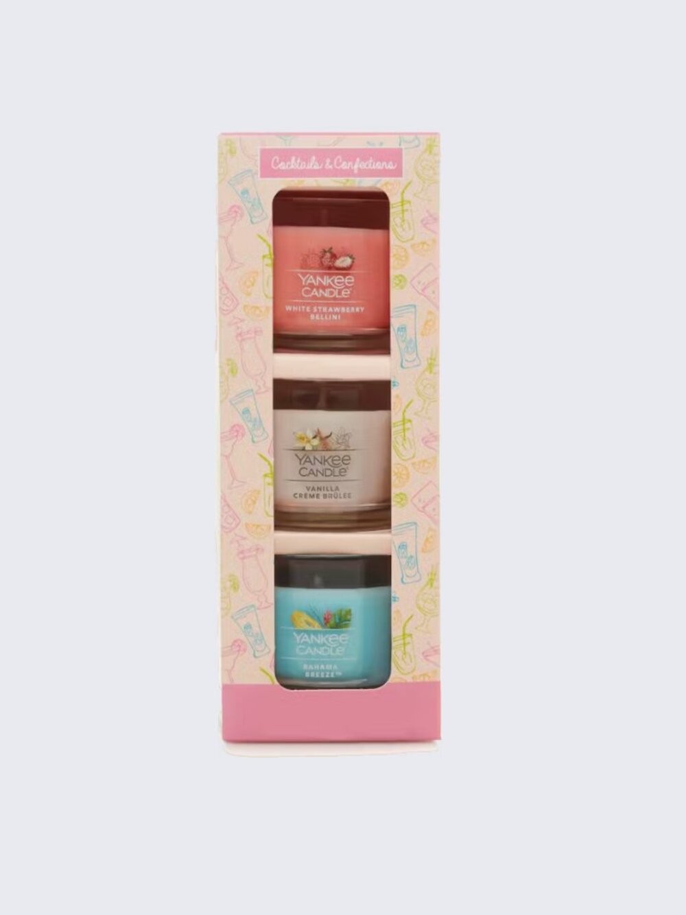 Yankee Candle 3 Mini Set White Strawberry Bellini Bahama Breeze NIB Gift
